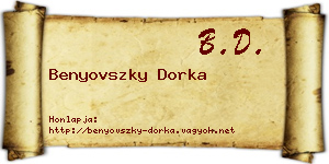 Benyovszky Dorka névjegykártya